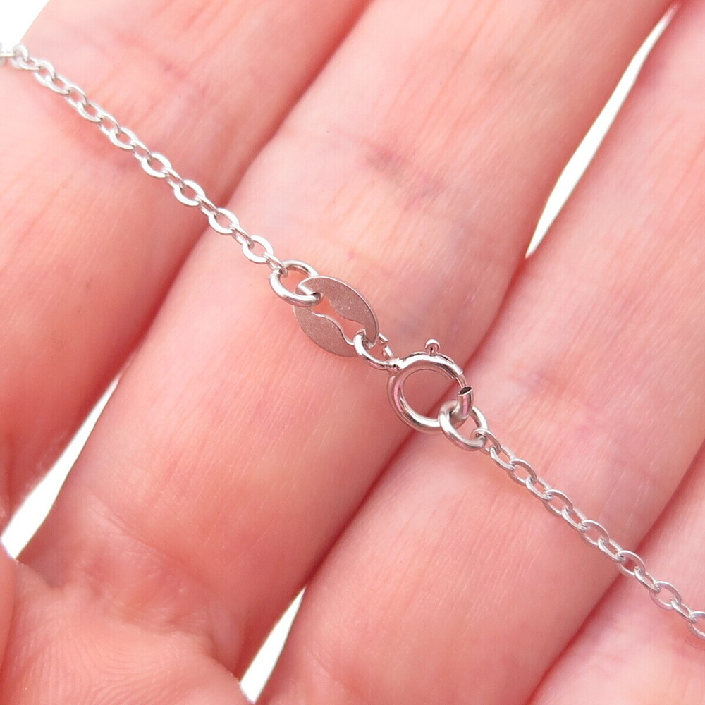 Sun 925 Sterling Silver Real Diamond Chrome Diopside Infinity Chain Necklace 18" - Picture 6 of 8